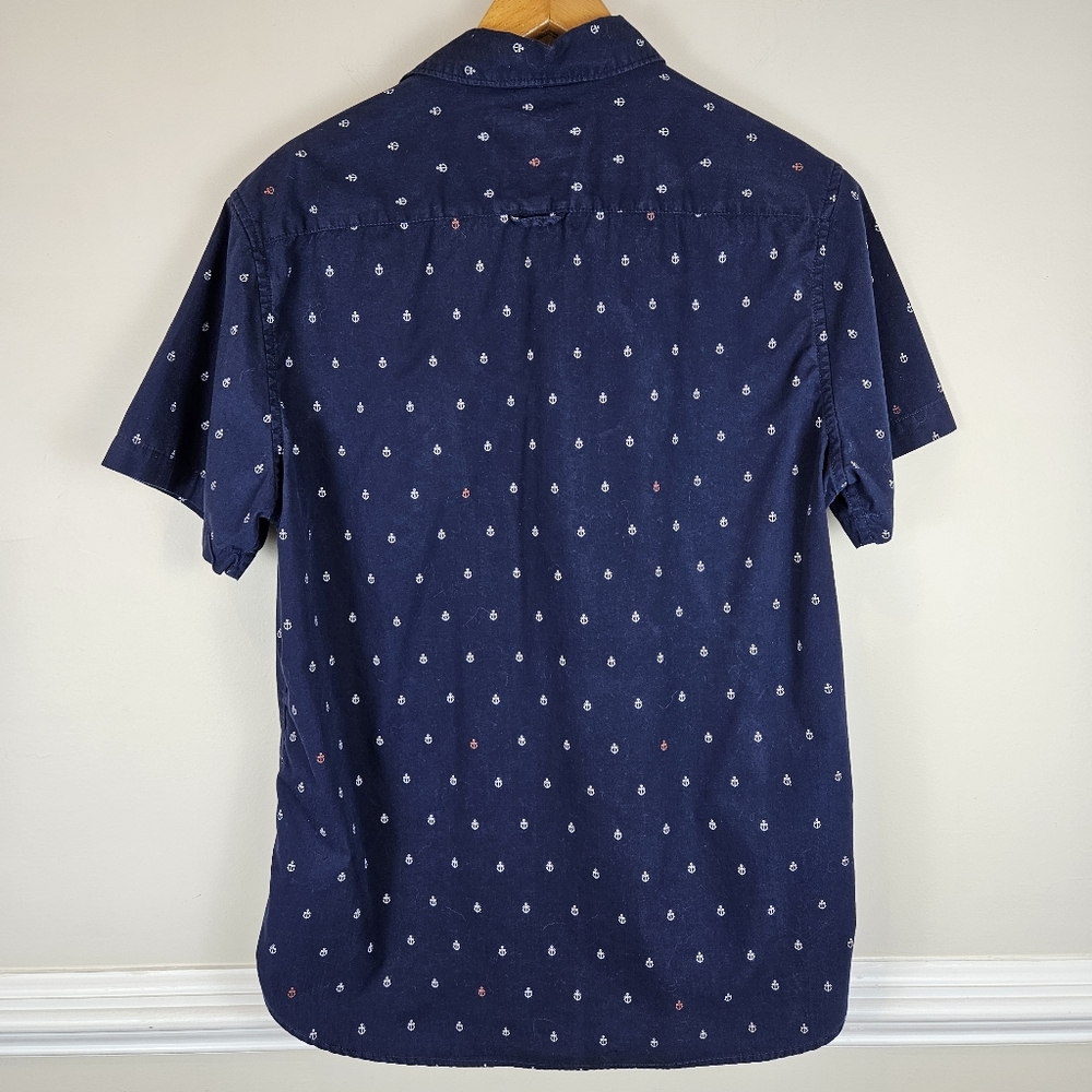 Denim & Flower Slim Fit Men's Large Anchor Print Short Sleeve Shirt A1212 - Picture 8 of 12
